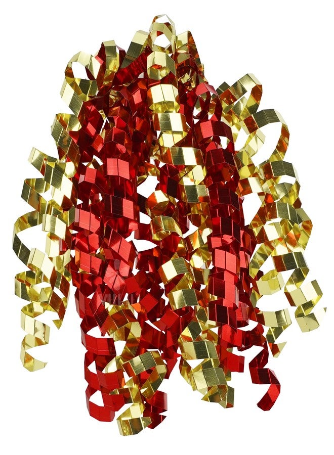 MEEDEE 6 Inch Red and Gold Self-Adhesive Christmas Bows, Crimped Curly Ribbon Gift Bows for Gift Wrapping Paper, Bags, and Boxes – Holiday, Everyday, and All-Occasion Decorations (12 Count) - Image 1